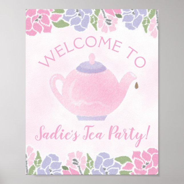 Tea Party Anniversaire Affiche de bienvenue (Devant)