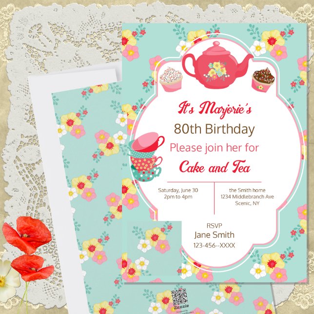 Tea Party Anniversaire de fête Invitation (Créateur téléchargé)