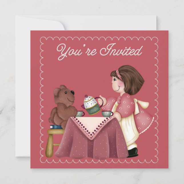 Tea Party Anniversaire Invitation (Devant)