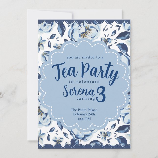 Tea Party Anniversaire Invitation (Devant)