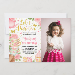 Tea Party Anniversaire Invitation avec jumelage Te