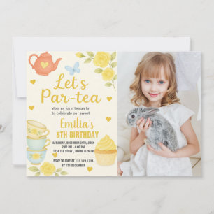 Tea Party Anniversaire Invitation avec photo