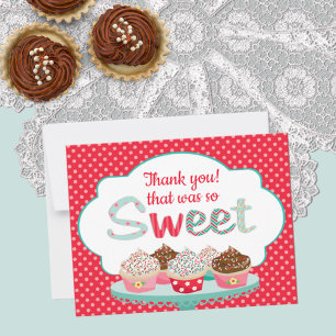 Tea Party Anniversaire Thankyou Carte à note plate