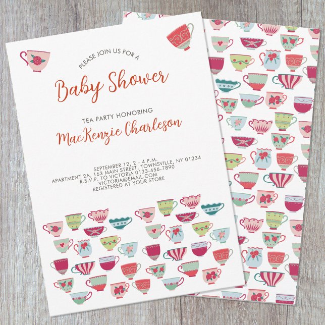 Tea Party Baby Dusche Einladung (Von Creator hochgeladen)