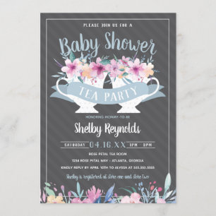 Tea Party Baby Dusche Einladung