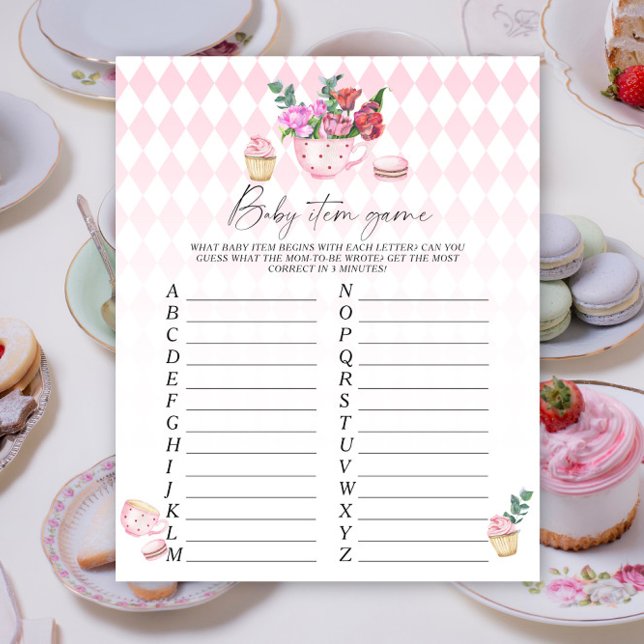 Tea party - Baby Item Game. Baby Shower Game (Von Creator hochgeladen)