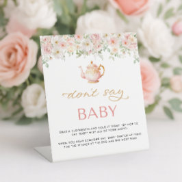 Tea Party Baby Shower Don't Say Baby Sockelschild