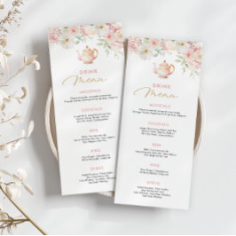 Tea Party Baby Shower Drink Menu