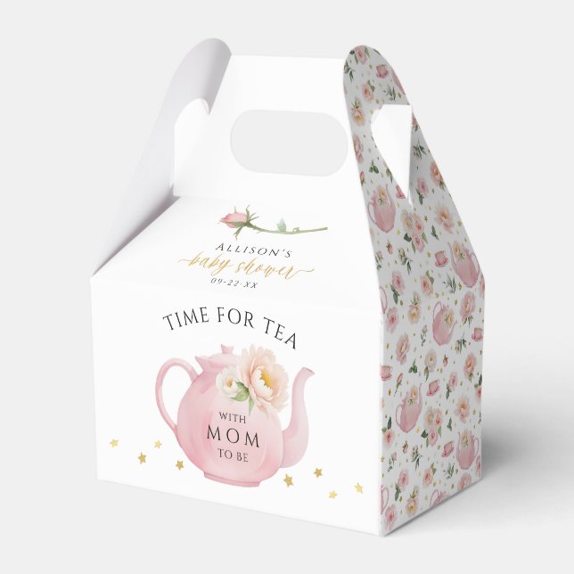 Tea Party Baby shower Floral Ballotins (Arrière)