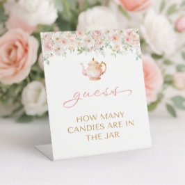 Tea Party Baby Shower Guess How Many Sockelschild