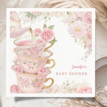 Tea Party Baby Shower Mädchen Blush Rosa Floral 
