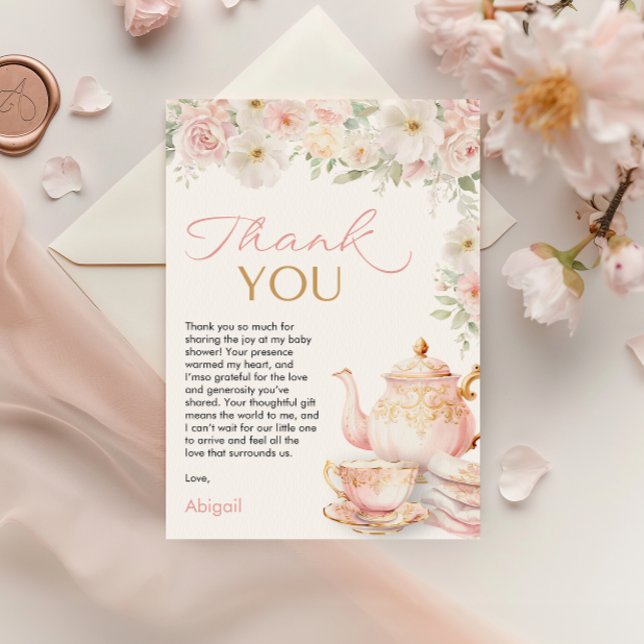 Tea Party Baby Shower Thank You Card Dankeskarte (Tea Party Baby Shower Thank You Card
)