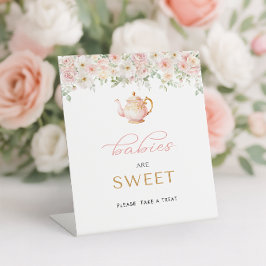 Tea Party Baby Shower Treat Sockelschild