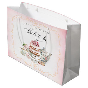 Tea Party Brautparty Geschenktasche - Braut zu sei Große Geschenktüte
