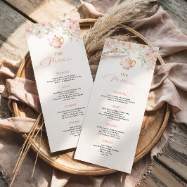 Tea Party Bridal Shower Food Menu Menükarte