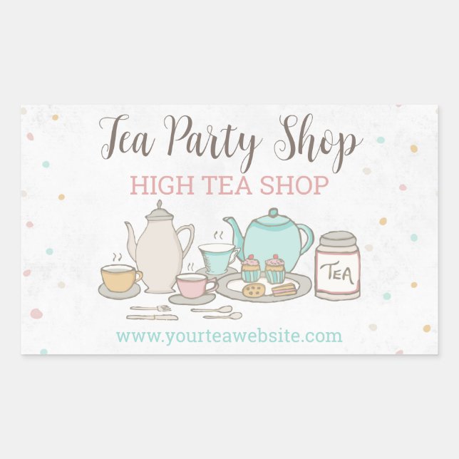 Tea Party Business High Tea Sticker Étiquette (Devant)