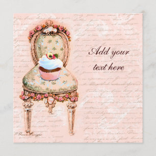 Tea Party Cupcake Invitations de design victorien