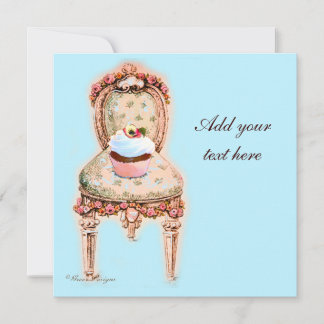 Tea Party Cupcake Invitations de design victorien