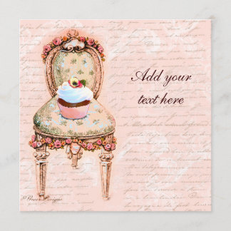 Tea Party Cupcake Viktorianisches Design Einladung