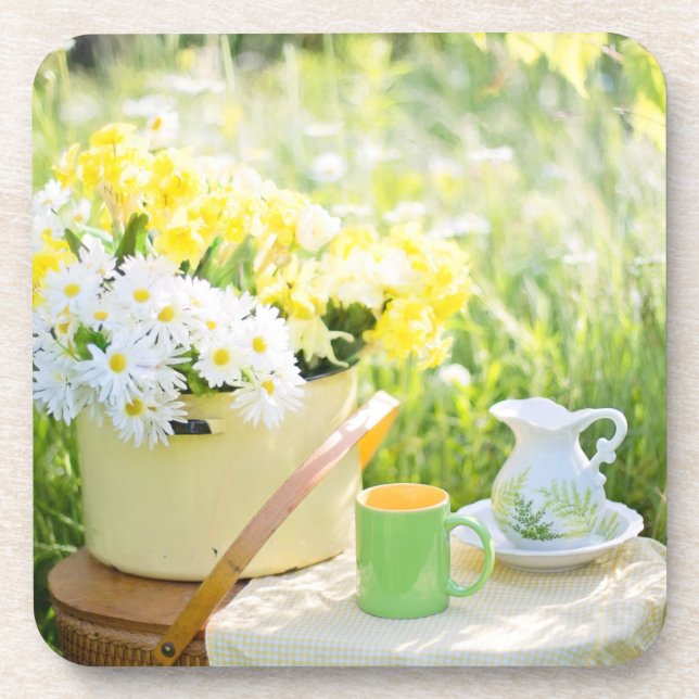 Tea Party & Daisies Untersetzer (Set von 6 Jahren) (Vorderseite)