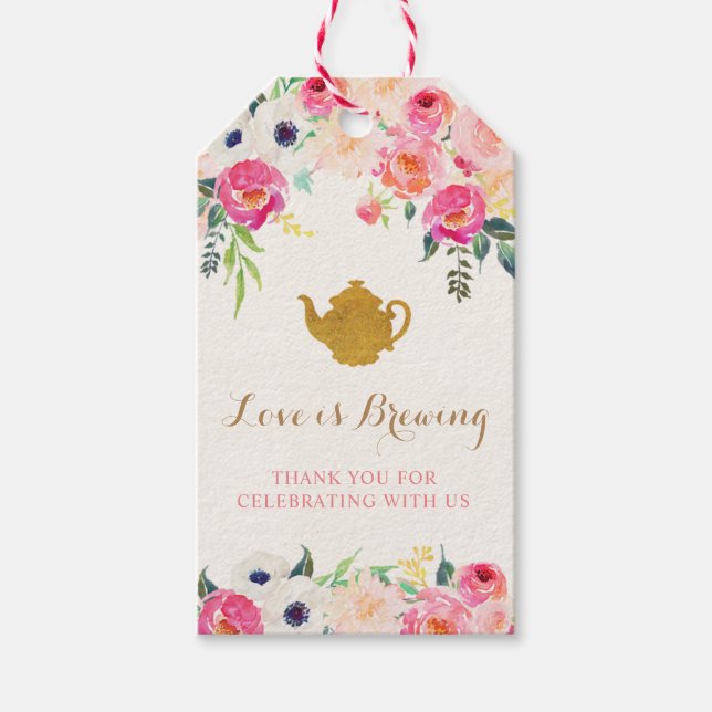 Tea Party Danke Tags Geschenkanhänger (Vorderseite)