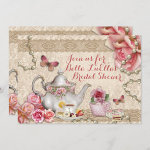 Tea Party Douche Anniversaire invitations