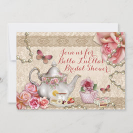 Tea Party Dusche Geburtstag Einladungen