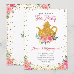 Tea Party Einladung zum Geburtstag