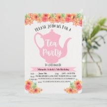 Tea Party Einladungen für Mädchen