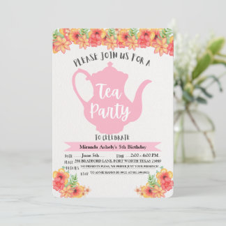 Tea Party Einladungen für Mädchen