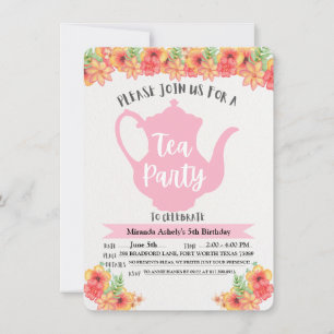 Tea Party Einladungen für Mädchen