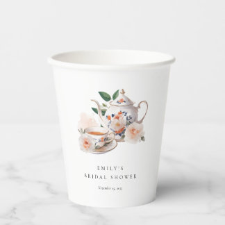 Tea Party Elegant Bridal Shower Pappbecher