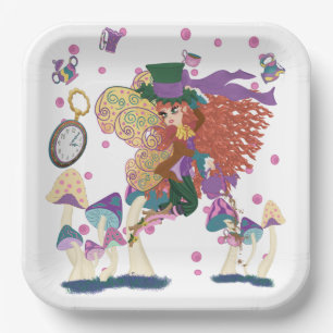 Tea Party Fairy, Vintag Watch und Pilze Pappteller