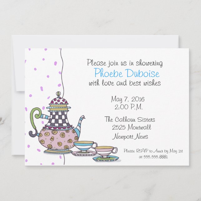 Tea Party - Fête des mariées - invitation (Devant)