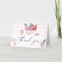 Tea Party Flowers baby shower merci