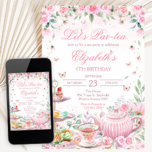 Tea Party Geburtstag Einladung