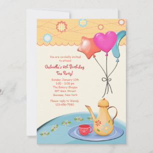 Tea Party Geburtstagseinladungen Einladung