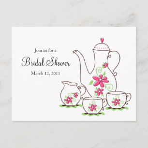 Tea Party, invitations à la poste, fleurs roses