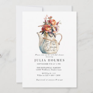 Tea-Party   Klassisches florales Brautparty Einladung