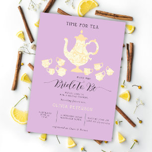 Tea Party Lavender Lemon Boho Lace Brautparty Einladung