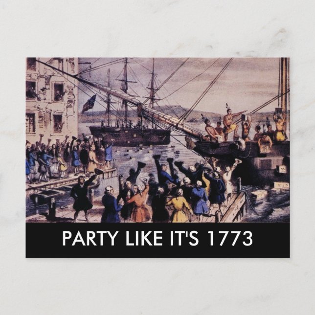 TEA-PARTY-Party wie 1773 Einladungspostkarte (Vorderseite)
