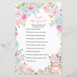 Tea Party Pastel floral Finden Sie das Gast Spiel
