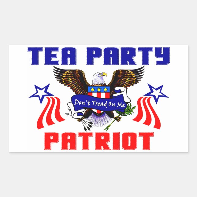 Tea Party Patriot! Rechteckiger Aufkleber (Vorderseite)