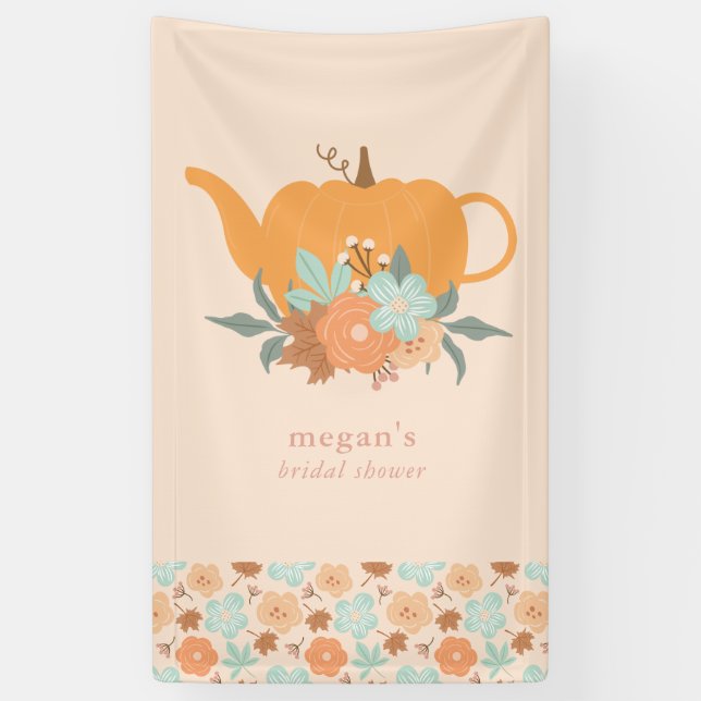 Tea Party Pumpkin Brautparty Banner (Vertikal)