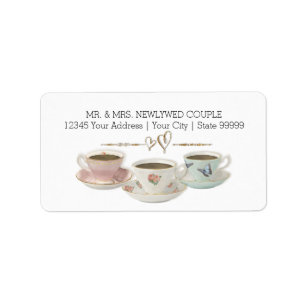 Tea Party Rücksendeadresse Bridal Dusche Einladung Adressaufkleber