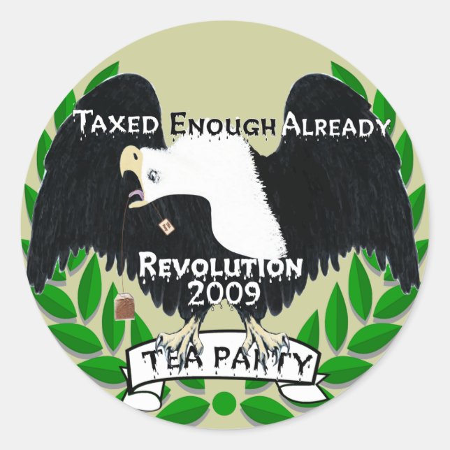 TEA-Party Runder Aufkleber (Vorderseite)