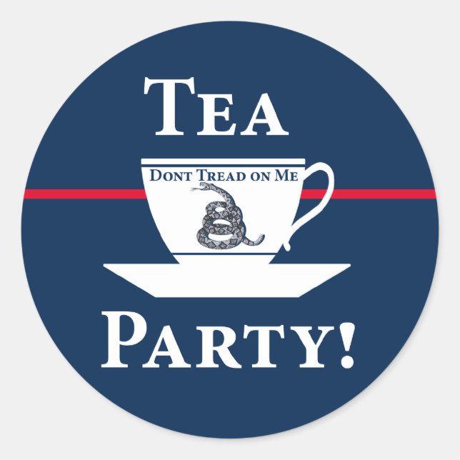 Tea Party! Runder Aufkleber (Vorderseite)