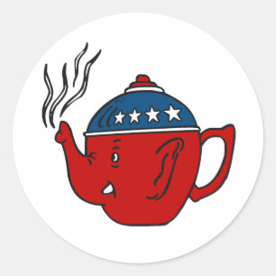 TEA PARTY STEAM RUNDER AUFKLEBER