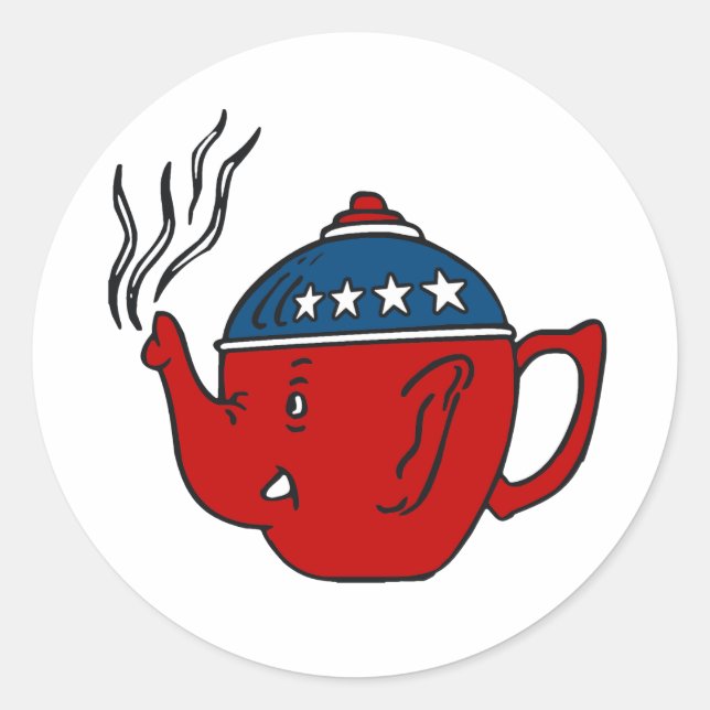 TEA PARTY STEAM RUNDER AUFKLEBER (Vorderseite)
