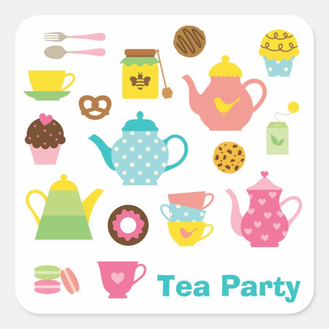 Tea Party Sticker (Vorderseite)